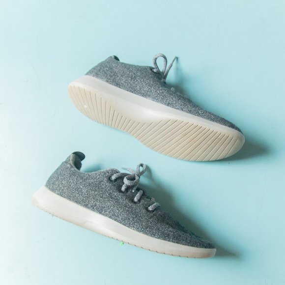 Allbirds The Wool Runners Gray Fleck Knit Lace Up Athletic Sneakers Size M 9